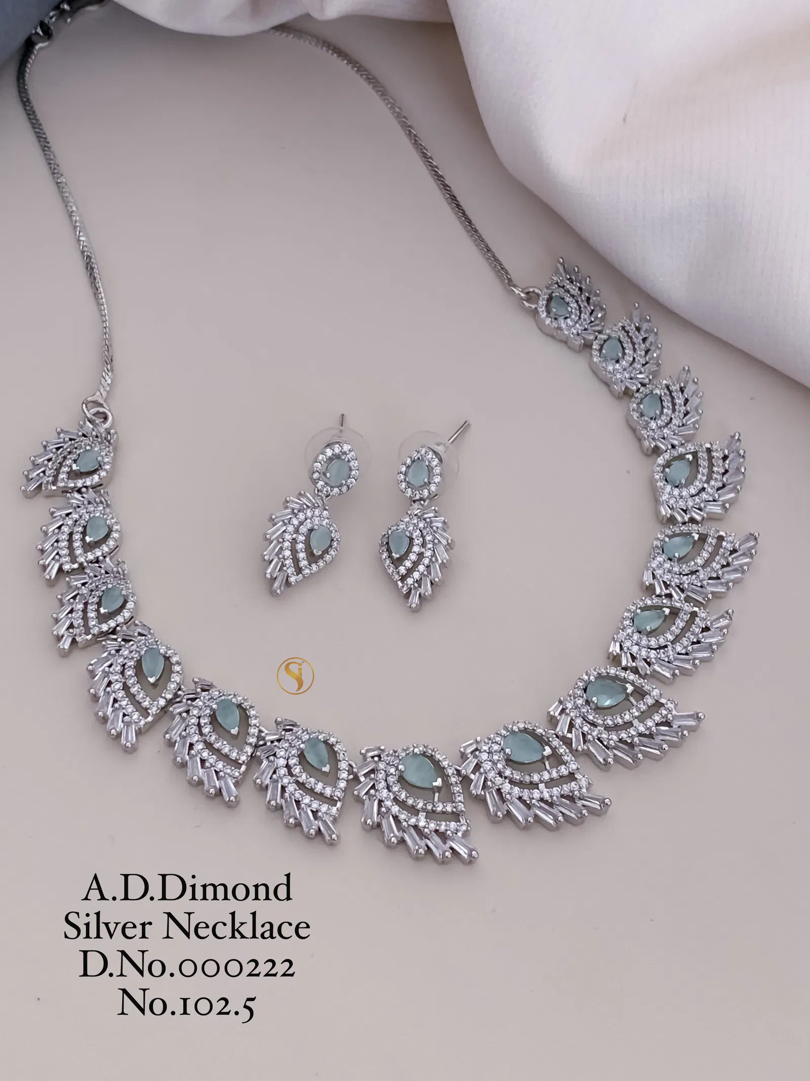 Designer AD 1025 Diamond Necklace Set Wholesale Price In Surat
